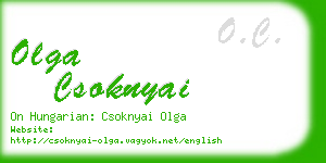 olga csoknyai business card